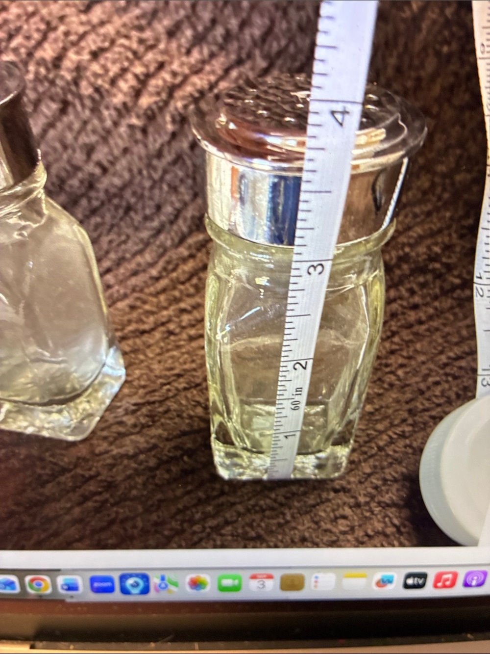 Vintage Dripcut Starline Clear Glass Salt & Pepper Shakers Silver Caps MCM USA - Picture 8 of 9